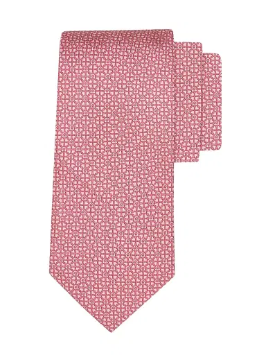 Ferragamo Men's Ada Gancio Woven Silk Tie | Thumbnail 1
