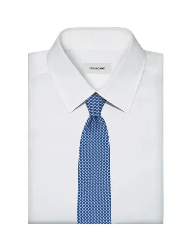 Ferragamo Men's Amaro Silk Ice Cream Cone Tie - Navy | Thumbnail 2 Ferragamo Men's Amaro Silk Ice Cream Cone Tie - Navy | Thumbnail 2