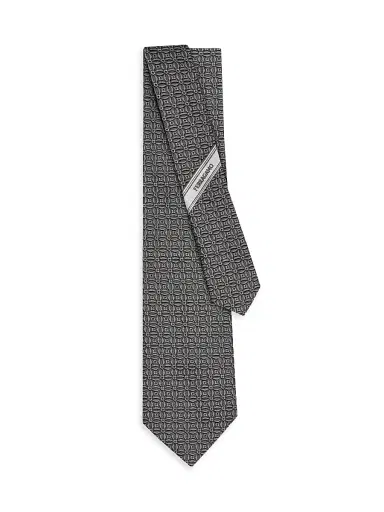 Ferragamo Men's Aosta Gancio Woven Silk Tie | Thumbnail 3 Ferragamo Men's Aosta Gancio Woven Silk Tie | Thumbnail 3