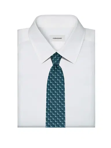 Ferragamo Men's Alicia Silk Seal Tie | Thumbnail 2