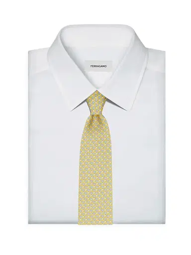 Ferragamo Men's Alda Animal-Print Silk Tie | Thumbnail 2