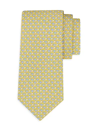 Ferragamo Men's Alda Animal-Print Silk Tie | Thumbnail 1