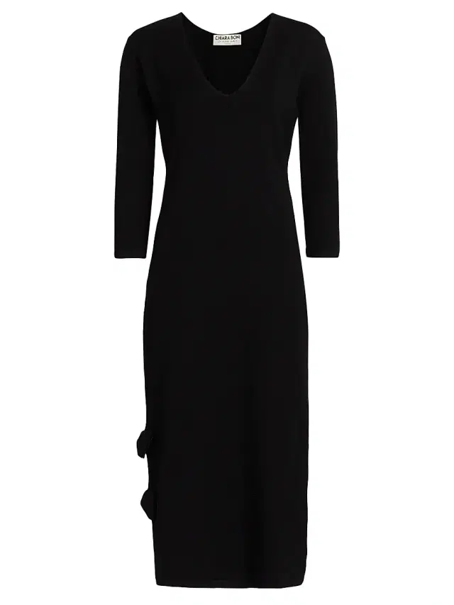 Chiara Boni La Petite Robe Women's Dillak Pepper V-Neck Knit Dress - Nero