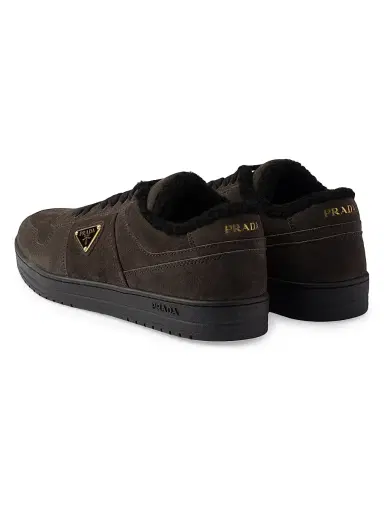 Prada Men's Downtown Suede Sneakers - Dark Brown | Thumbnail 3