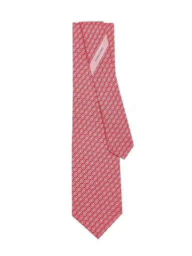 FERRAGAMO Men's Trofeo Silk Tie - Rosso Rosa | Thumbnail 3 FERRAGAMO Men's Trofeo Silk Tie - Rosso Rosa | Thumbnail 3