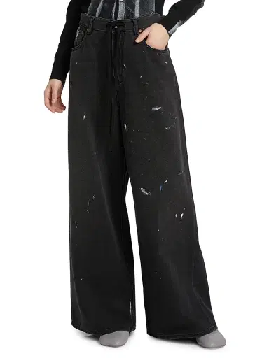 MM6 MAISON MARGIELA Women's Paint Splatter Wide Leg Jeans | Thumbnail 3 MM6 MAISON MARGIELA Women's Paint Splatter Wide Leg Jeans | Thumbnail 3