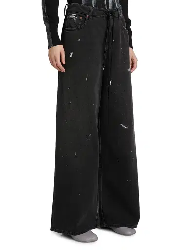 MM6 MAISON MARGIELA Women's Paint Splatter Wide Leg Jeans | Thumbnail 4 MM6 MAISON MARGIELA Women's Paint Splatter Wide Leg Jeans | Thumbnail 4