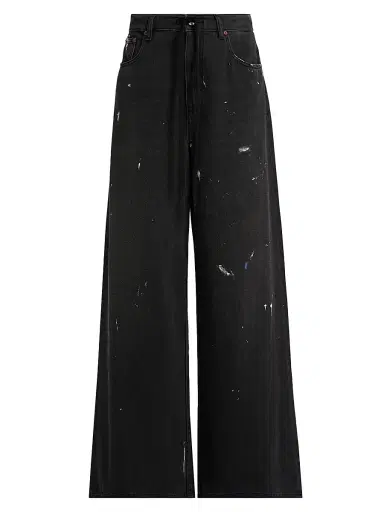 MM6 MAISON MARGIELA Women's Paint Splatter Wide Leg Jeans | Thumbnail 1 MM6 MAISON MARGIELA Women's Paint Splatter Wide Leg Jeans | Thumbnail 1
