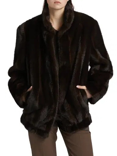 MM6 MAISON MARGIELA Women's Faux-Fur Jacket - Brown - Size 0 | Thumbnail 3 MM6 MAISON MARGIELA Women's Faux-Fur Jacket - Brown - Size 0 | Thumbnail 3