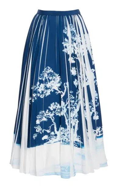 Erdem Pleated Poplin Midi Skirt | Thumbnail 1