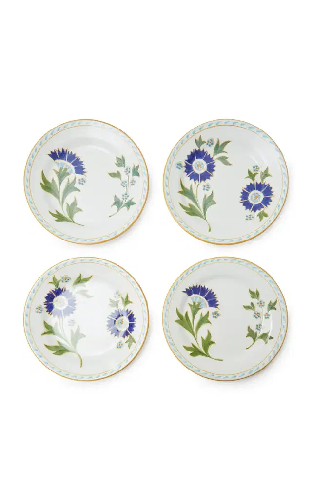 Este Ceramiche for Moda Domus Set-of-Four Printed Ceramic Dessert Plates - Blue