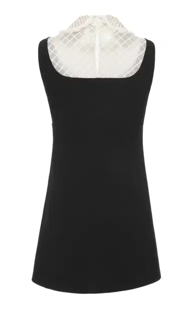 Miu Miu Embellished Organza-Detailed Cady Mini Dress | Thumbnail 3 Miu Miu Embellished Organza-Detailed Cady Mini Dress | Thumbnail 3