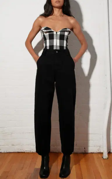 Mara Hoffman Layne Strapless Cotton Top - Black/white | Thumbnail 2