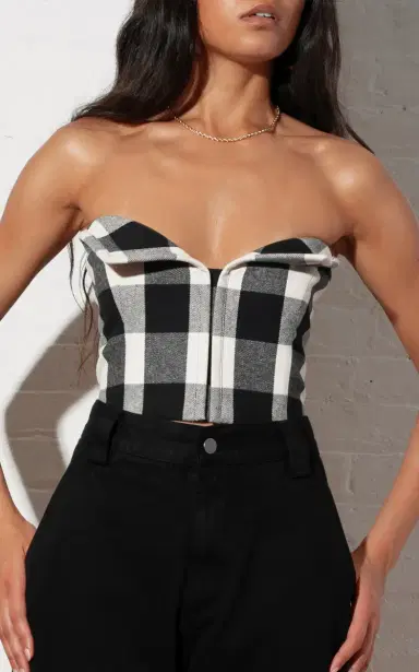 Mara Hoffman Layne Strapless Cotton Top - Black/white | Thumbnail 1