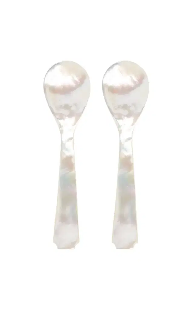 Set-of-Two Mother-of-Pearl Caviar Spoons - White