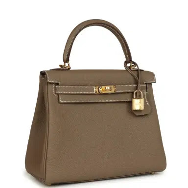 HERMÈS Hermes Kelly Retourne 25 Etoupe Togo Gold Hardware | Thumbnail 2