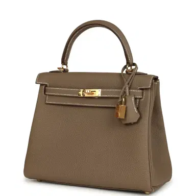 HERMÈS Hermes Kelly Retourne 25 Etoupe Togo Gold Hardware | Thumbnail 3