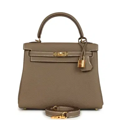 HERMÈS Hermes Kelly Retourne 25 Etoupe Togo Gold Hardware | Thumbnail 1