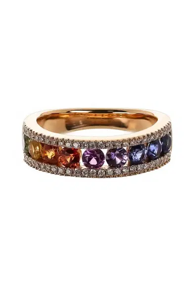 LISA NIK Rainbow Sapphire Band Ring | Thumbnail 1
