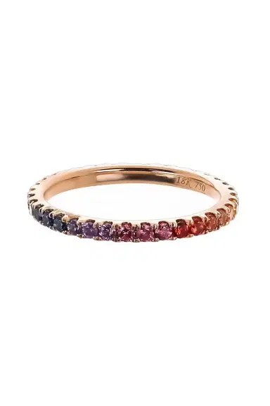LISA NIK Rainbow Sapphire Skinny Band Ring | Thumbnail 1 LISA NIK Rainbow Sapphire Skinny Band Ring | Thumbnail 1