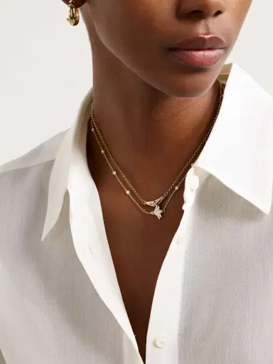 L’Atelier Nawbar Karma 18-karat Yellow And White Gold Diamond Necklace | Thumbnail 5