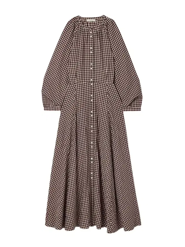 Madelaine Checked Organic Cotton-voile Midi Dress