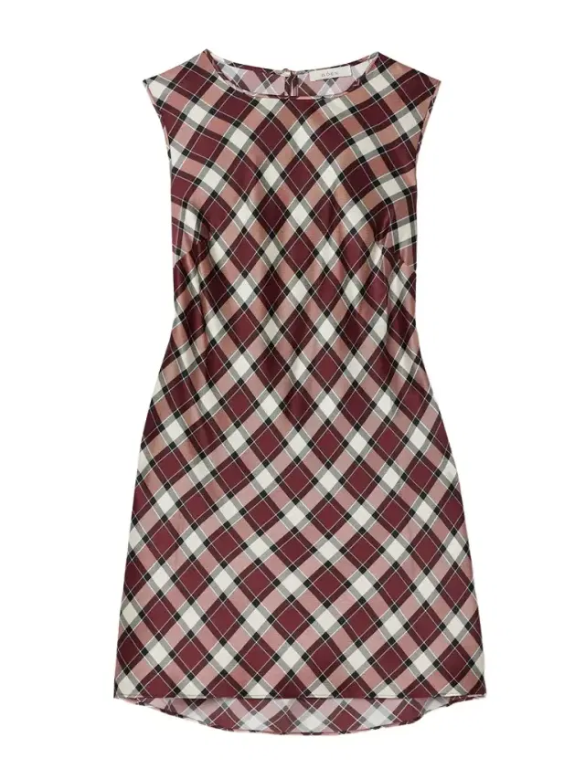 Alamere Checked Silk-satin Mini Dress