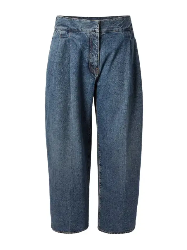 Pleated Straight-leg Jeans