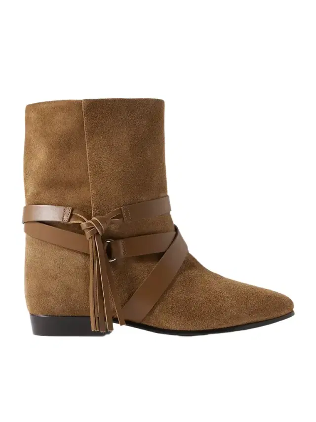 Rejen Leather-trimmed Suede Ankle Boots