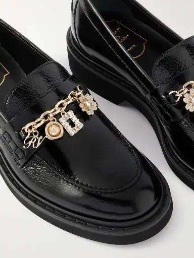 Roger Vivier Viv Rangers Embellished Patent-leather Loafers | Thumbnail 4