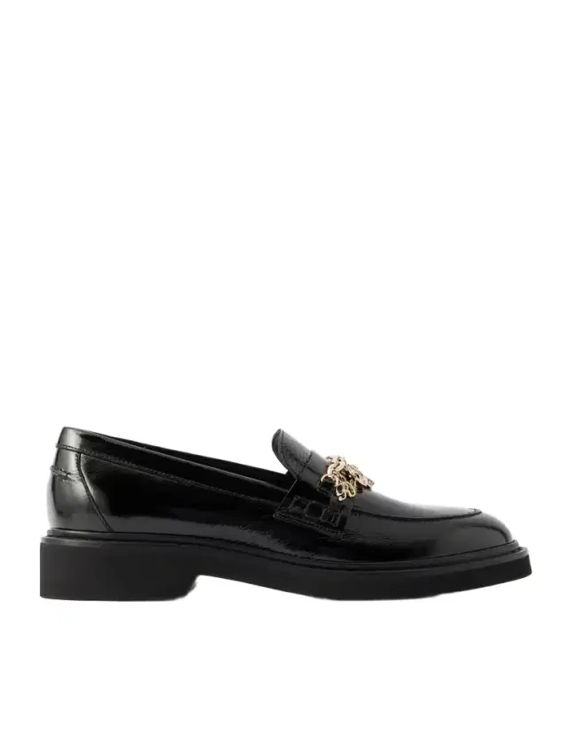 Roger Vivier Viv Rangers Embellished Patent-leather Loafers