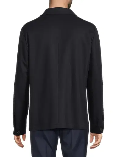 Corneliani Men's Wool Shirt Jacket - Navy | Thumbnail 5 Corneliani Men's Wool Shirt Jacket - Navy | Thumbnail 5