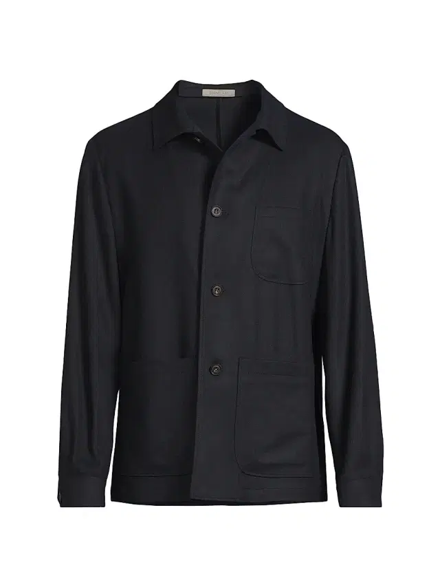 Men's Wool Shirt Jacket - Navy Men's Wool Shirt Jacket - Navy