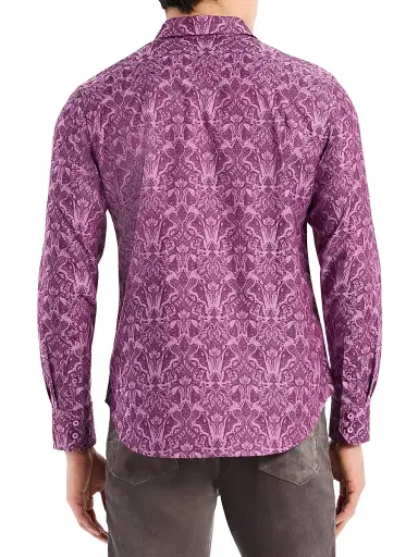 Robert Graham Men's Highland Button-Front Shirt - Berry - Size XXL | Thumbnail 4