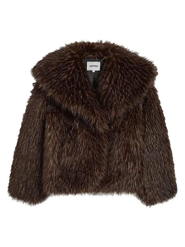 Women's Yara Faux-Fox Fur Coat - Dark Brown