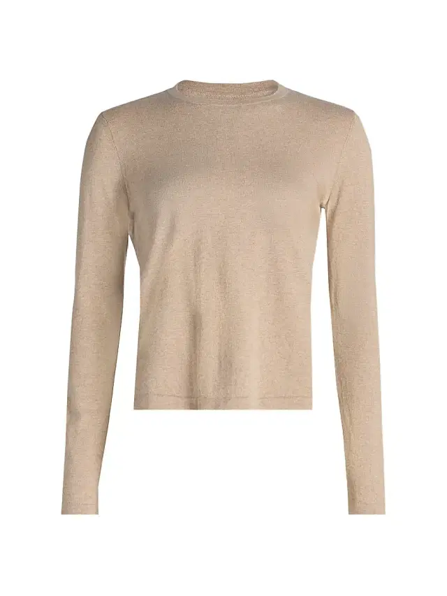 Women's Cotton-Cashmere Long-Sleeve T-Shirt - Heather Oat