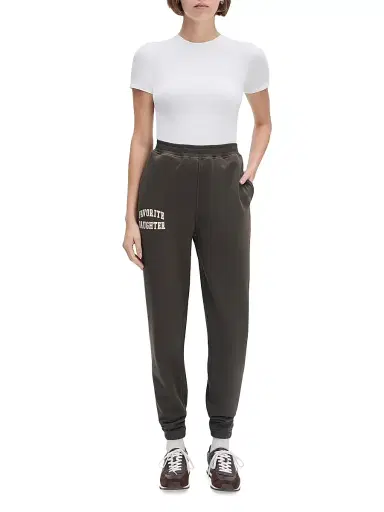 Favorite Daughter Women's The Collegiate Joggers - Coffee Gardenia | Thumbnail 2