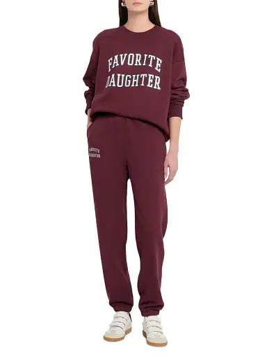 Favorite Daughter Women's The Collegiate Joggers - Coffee Gardenia | Thumbnail 8