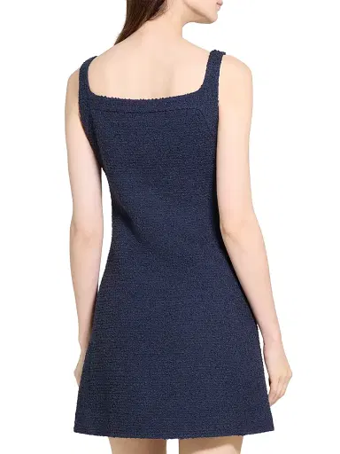 Theory Women's Cotton-Blend Sleeveless Fit & Flare Minidress - Nocturne Navy | Thumbnail 4 Theory Women's Cotton-Blend Sleeveless Fit & Flare Minidress - Nocturne Navy | Thumbnail 4
