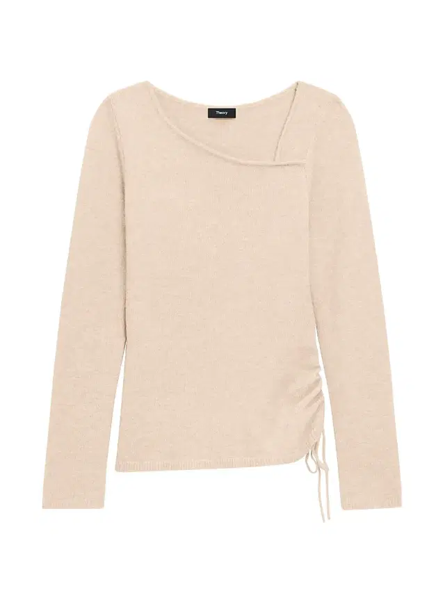 Theory Women's Asymmetric Merino Wool-Blend Top - Beige