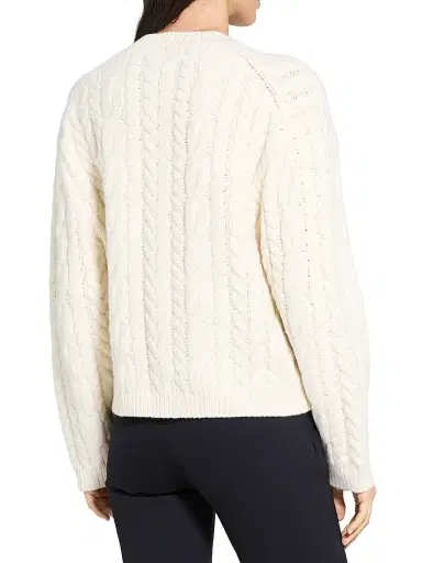 Theory Women's Wool-Cashmere Cable Knit Sweater - | Thumbnail 5 Theory Women's Wool-Cashmere Cable Knit Sweater - | Thumbnail 5