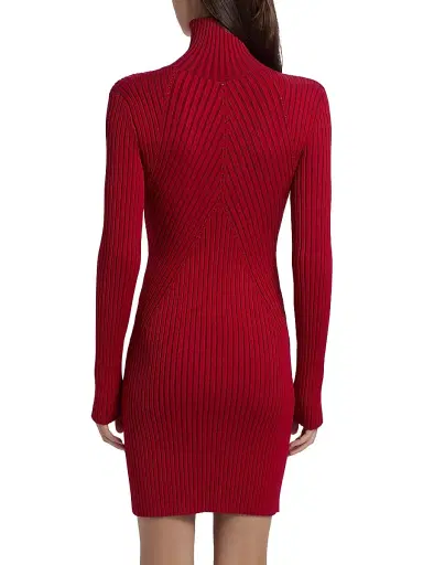 Ramy Brook Women's Louis Ribbed Body-Con Minidress - Scarlet Red | Thumbnail 5
