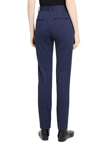 Theory Women's Pinstriped Crepe Slim-Fit Pants - Navy Multi | Thumbnail 5 Theory Women's Pinstriped Crepe Slim-Fit Pants - Navy Multi | Thumbnail 5