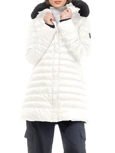 Gorski Women's Apres-Ski Jacket with Detachable Toscana Lamb Hood Trim | Thumbnail 2