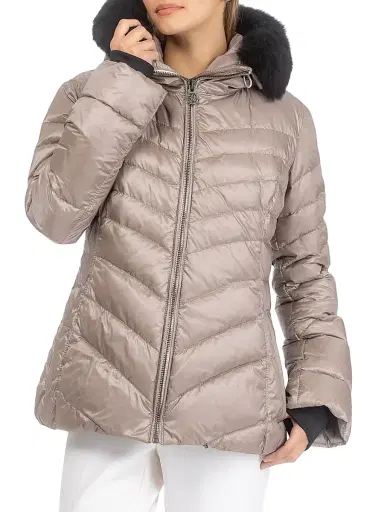 Gorski Women's Apres-Ski Jacket with Detachable Toscana Lamb Hood Trim | Thumbnail 2 Gorski Women's Apres-Ski Jacket with Detachable Toscana Lamb Hood Trim | Thumbnail 2