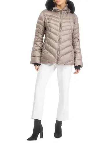 Gorski Women's Apres-Ski Jacket with Detachable Toscana Lamb Hood Trim | Thumbnail 5 Gorski Women's Apres-Ski Jacket with Detachable Toscana Lamb Hood Trim | Thumbnail 5