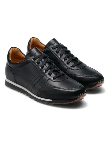 Magnanni Men's Ibiza Leather Low-Top Running Sneakers | Thumbnail 2