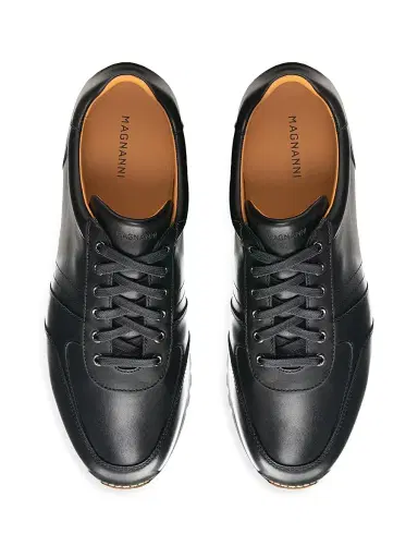 Magnanni Men's Ibiza Leather Low-Top Running Sneakers | Thumbnail 3