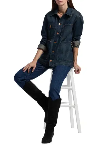 SLVRLAKE Women's Worker Dark-Wash Denim Jacket - Shakey Ground | Thumbnail 2