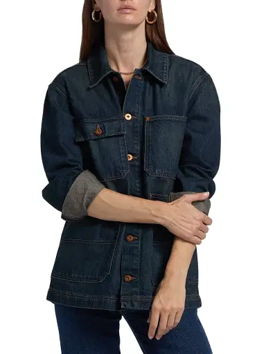 SLVRLAKE Women's Worker Dark-Wash Denim Jacket - Shakey Ground | Thumbnail 3